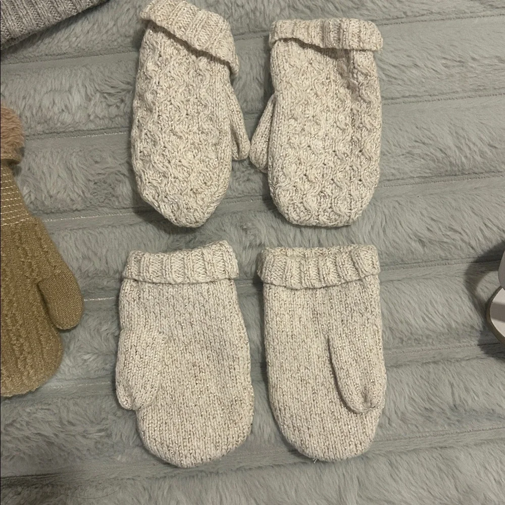 Toddler Girls Neutral Winter Accessories Set